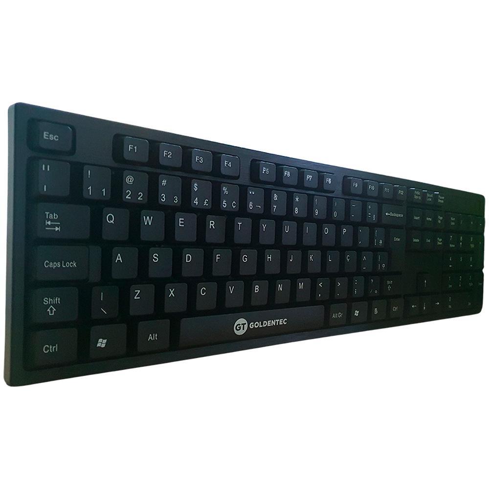 Miniatura Kit Teclado E Mouse Usb, 1.200 Dpi, Slim Goldentec Gt850