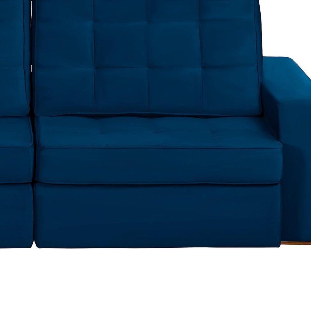 Miniatura Sofá Curitiba Modular 3 Lugares 230cm Retrátil Reclinável Yescasa Azul