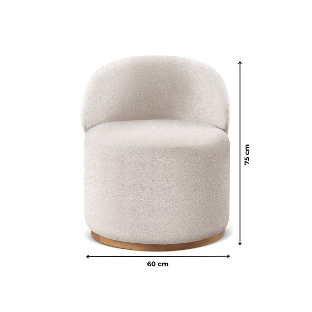 Miniatura Poltrona Curva Moderna Brenda Design Arredondado Nude