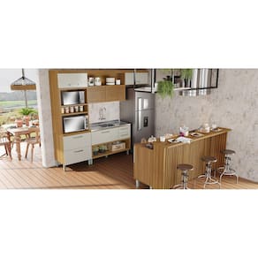 Painel de Ilha Nesher em MDF 15mm - 200cm de largura – Nature
