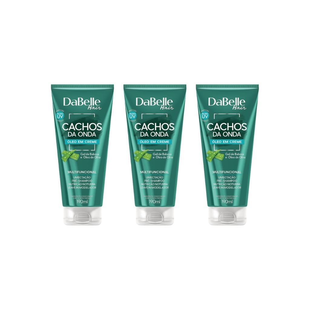 Miniatura Oleo Capilar Creme Dabelle 190Ml Cachos Da Onda-Kit C/3Un