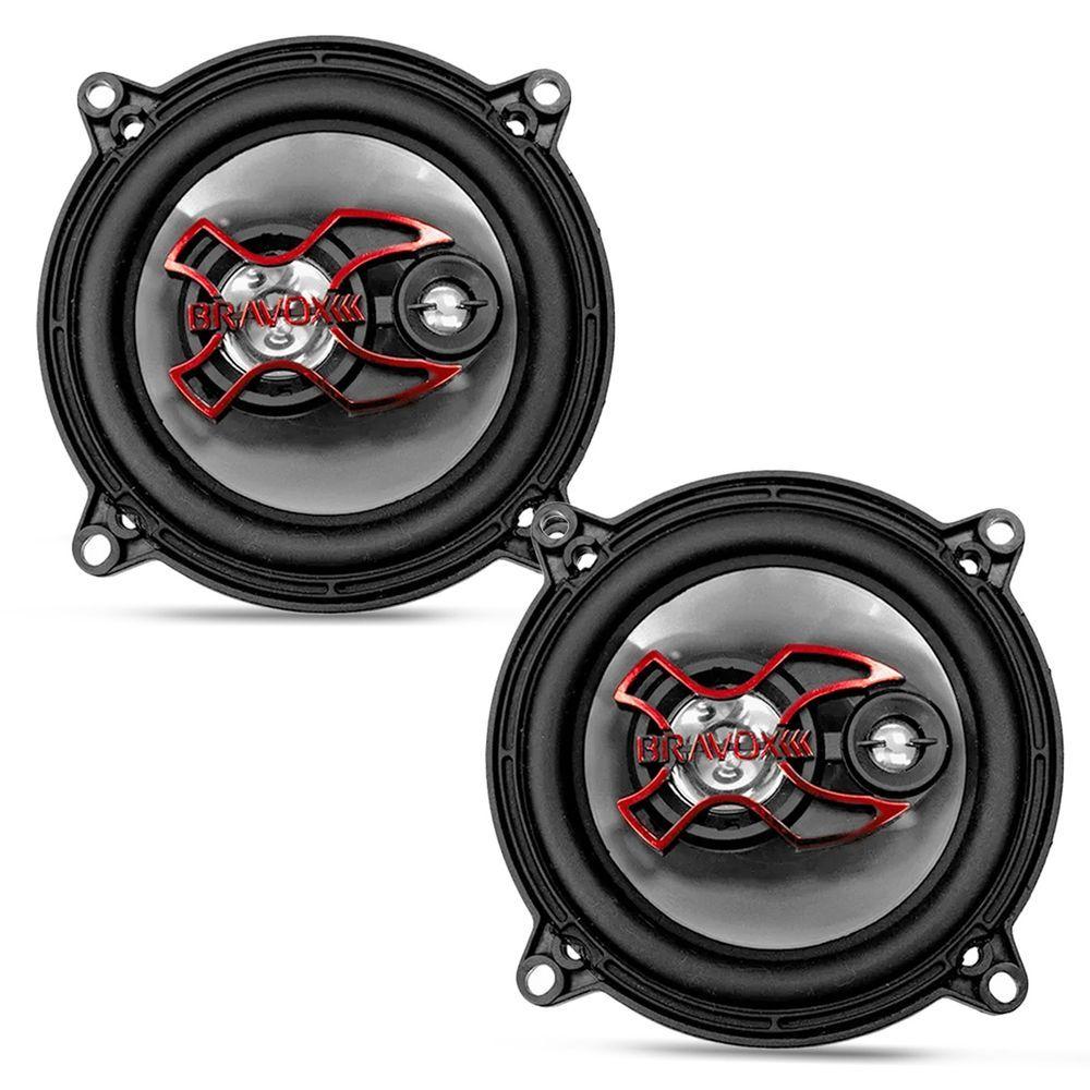 Miniatura Par Alto Falante Bravox 5 Pol B3x50x 100w Rms 4 Ohms Triaxial Linha X