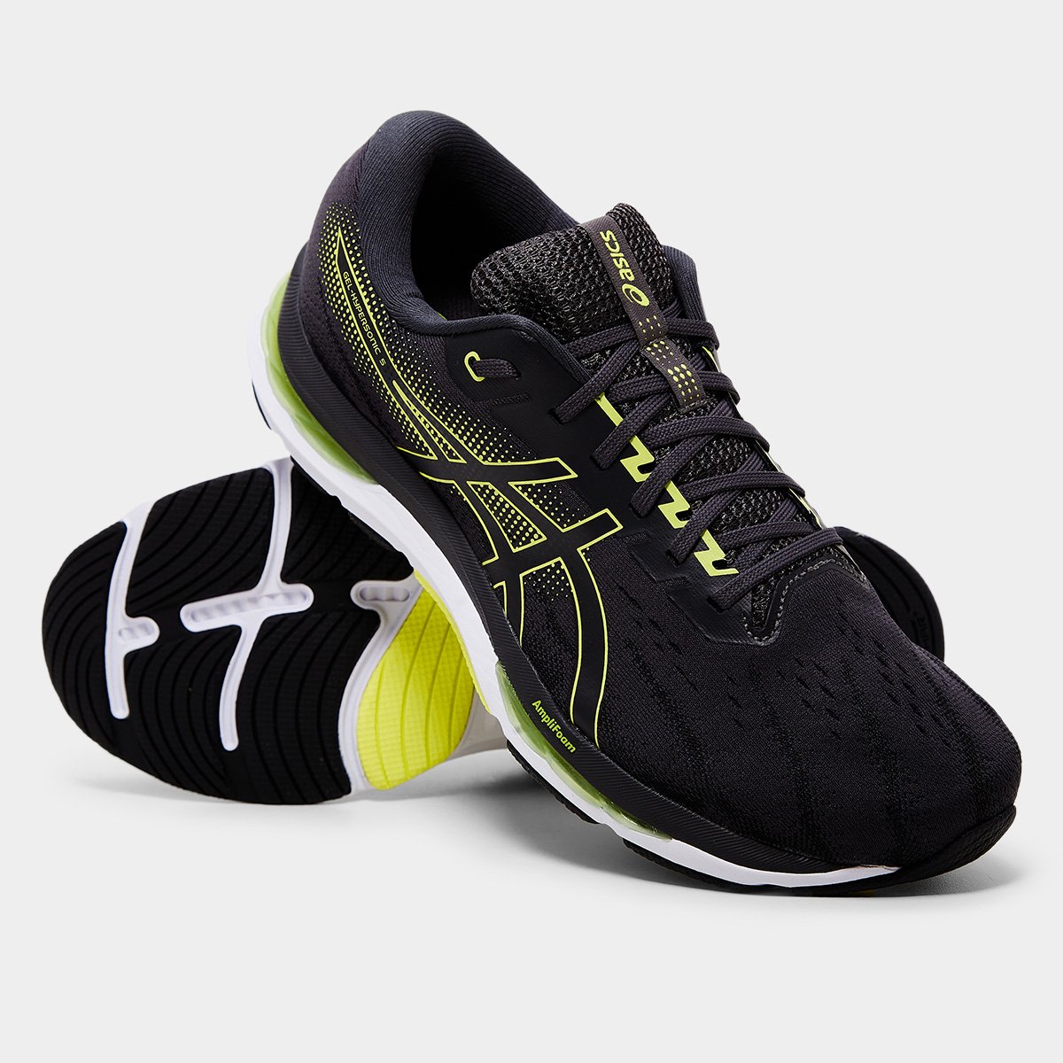 Miniatura Tênis Asics Gel-Hypersonic 5 Masculino Cinza+Amarelo - 39