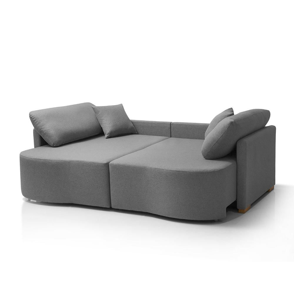 Miniatura Sofá Cama Retrátil 2 Lugares 184 cm Moscow Cinza Escuro