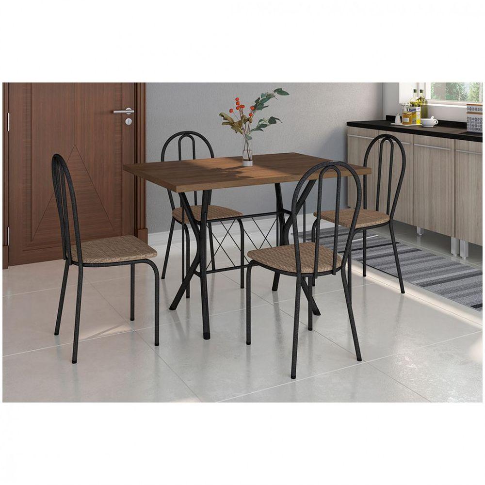 Miniatura Conjunto Sala De Jantar Artefamol Preto/Rattan