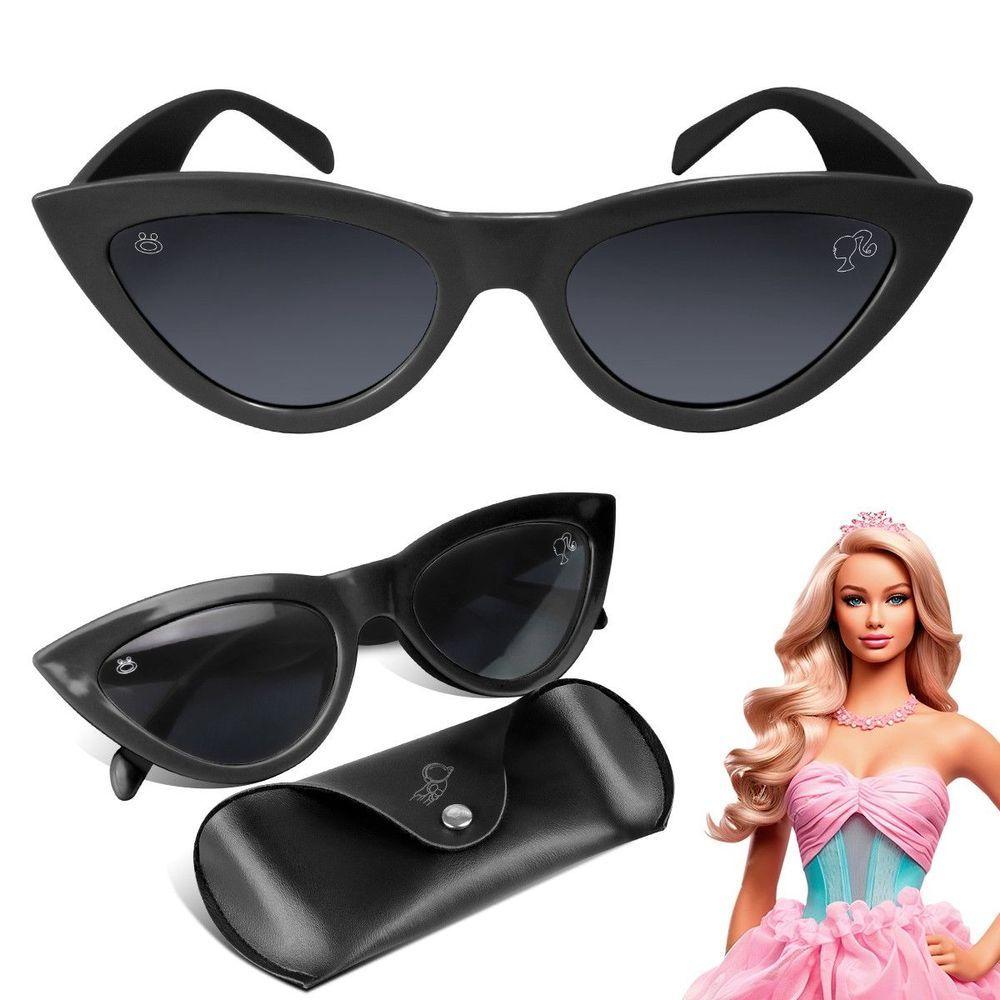 Miniatura Oculos Sol Vintage Barbie Gatinho Infantil Criança + Case Preto Qualidade Premium Presente