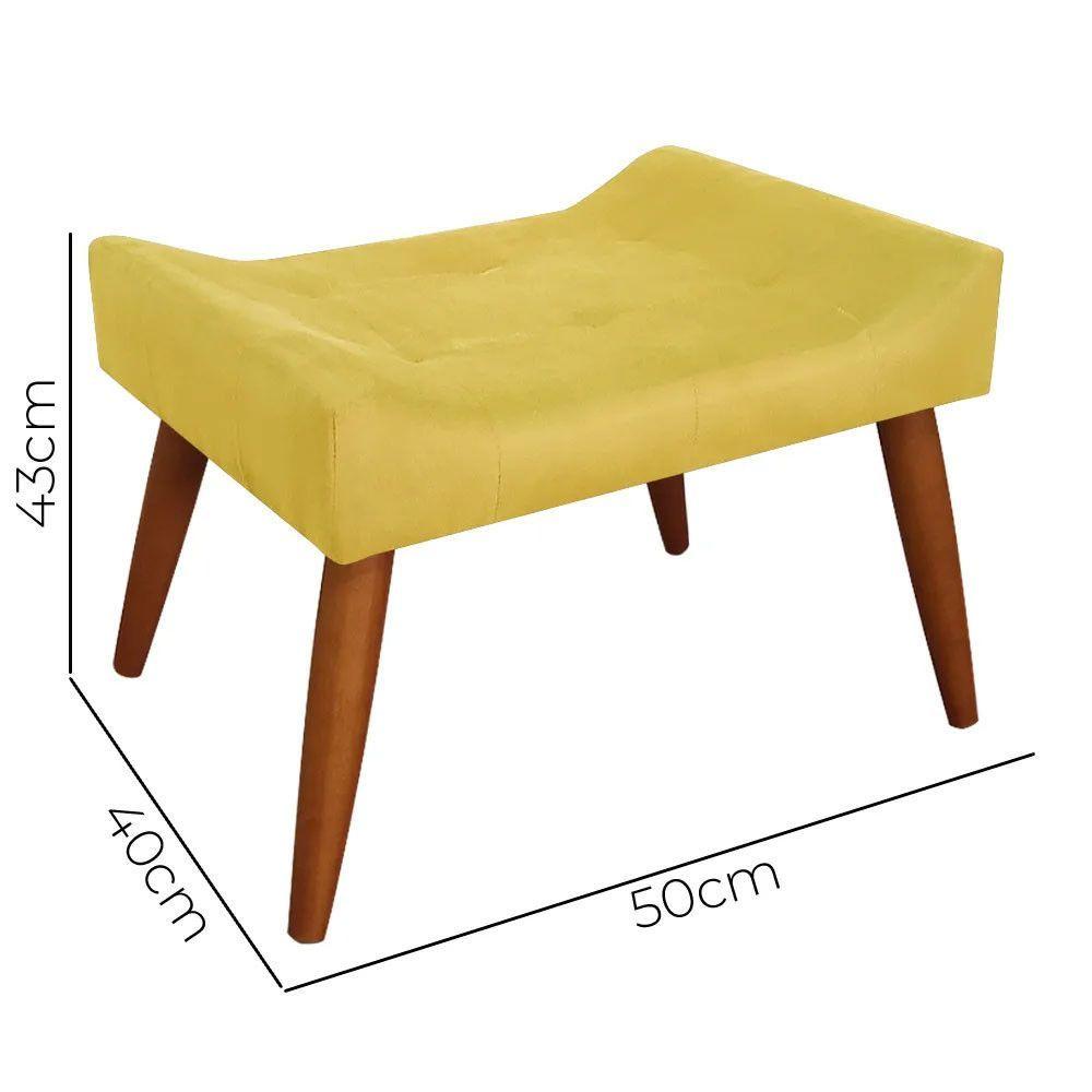 Miniatura Puff Decorativo Roma Veludo Speciale Home Amarelo