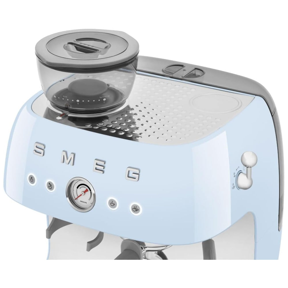 Cafeteira Espresso Semiautomática Smeg Retro, EGF03PBUS, Azul Pastel