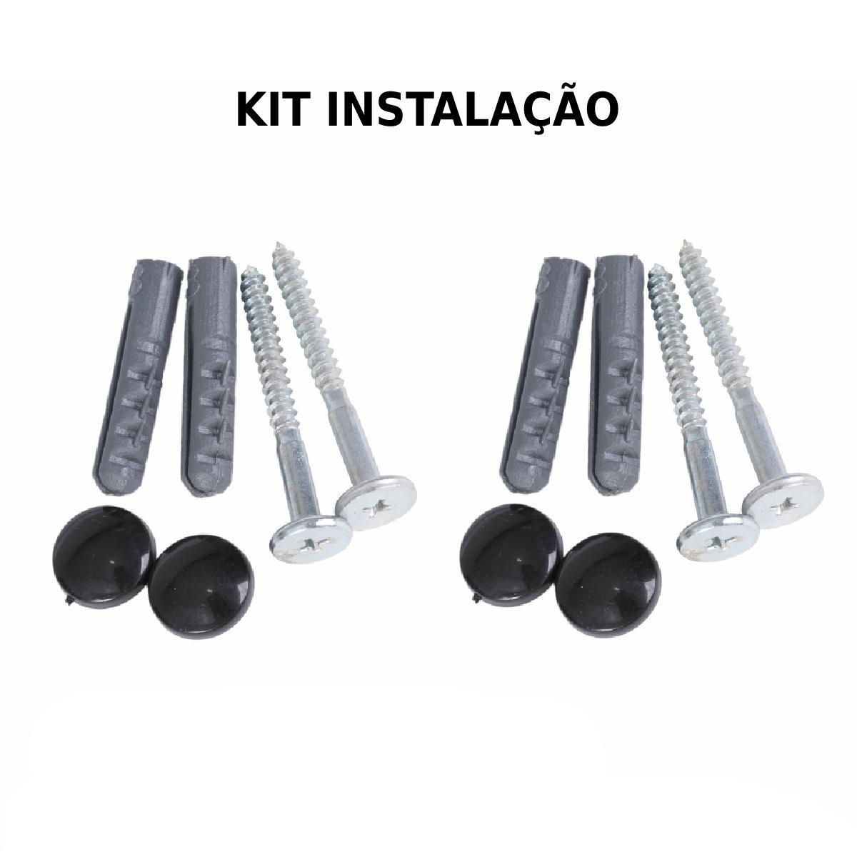 Miniatura Nicho Sala Prateleira Dupla Amêndoa Mdf 100Cm Base Branca