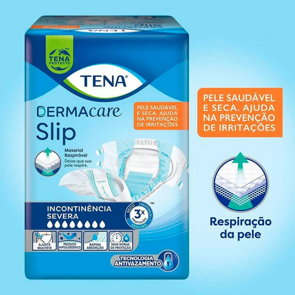 Miniatura Fralda Geriátrica Tena Dermacare Slip EG 16 Unidades Fralda Geriátrica Tena Dermacare Slip Descartável EG 16 Unidades