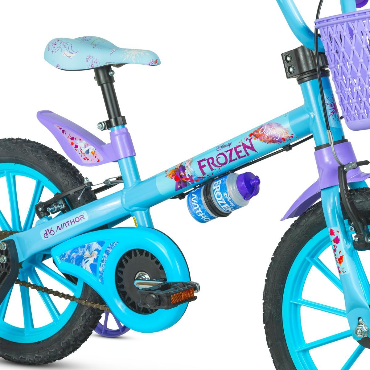 Miniatura Bicicleta Infantil Feminina Aro 16 Frozen Cestão Rodinha