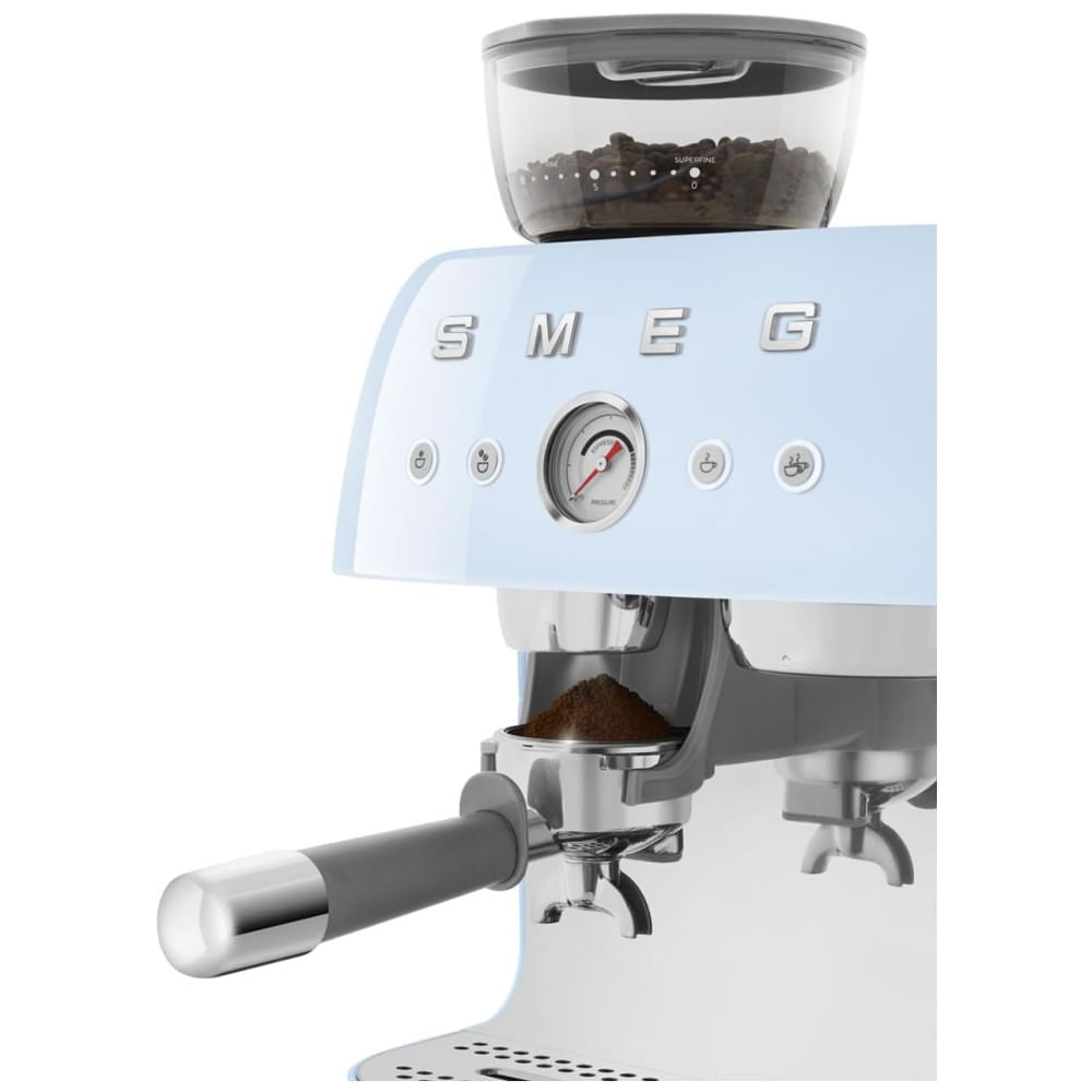Cafeteira Espresso Semiautomática Smeg Retro, EGF03PBUS, Azul Pastel
