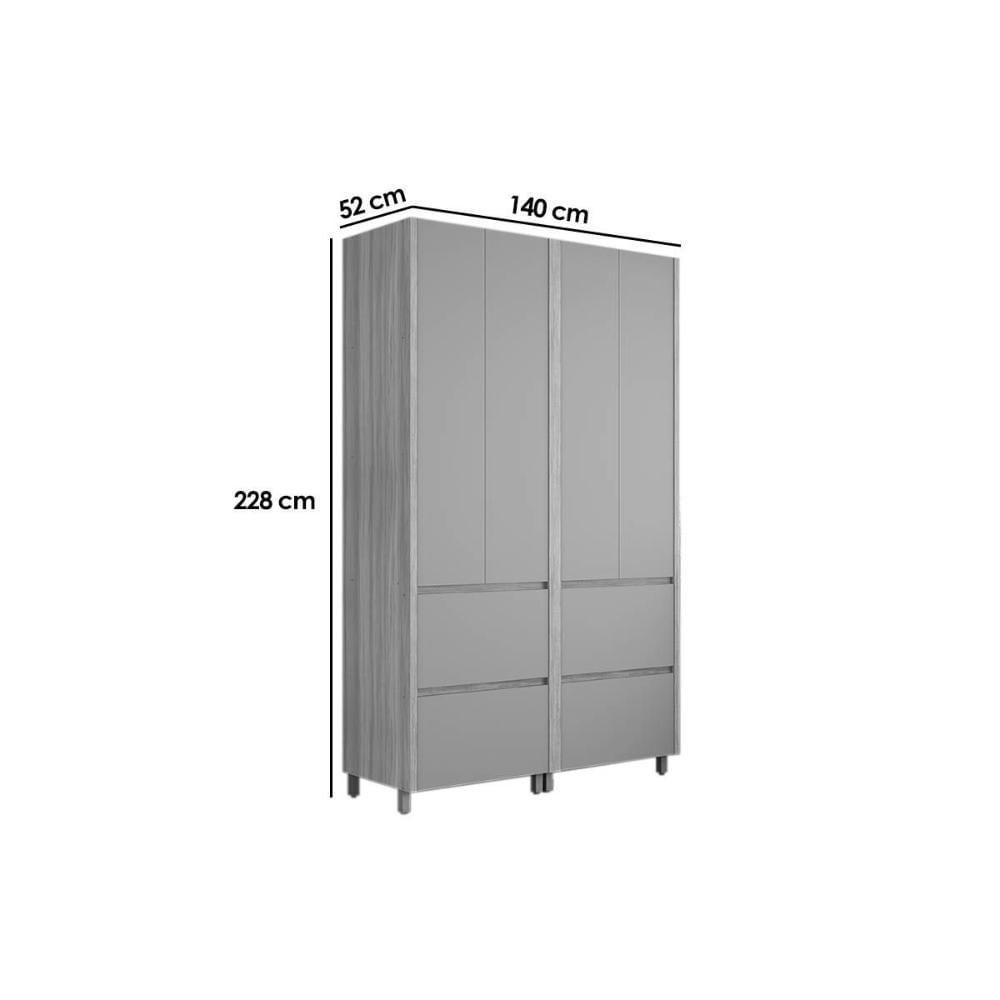 Miniatura Armário Multiuso Lavanderia Rainha C- 4 Portas E 4 Gavetas 140cm Nature-verde - Nesher