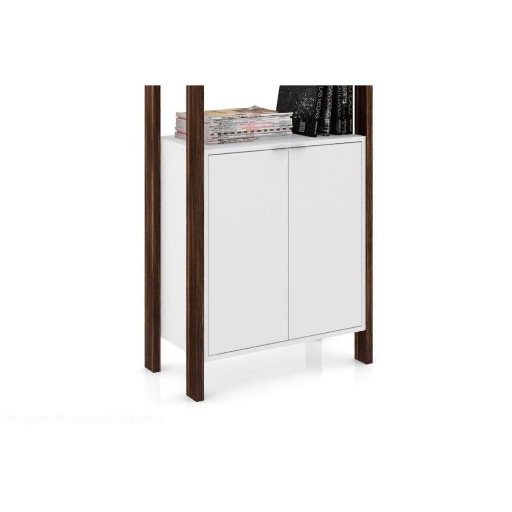 Miniatura Guarda Roupa Closet Az1009 Armário Alto C- 2 Prateleiras E 2 Portas Amêndoa-brancoTecno Mobili