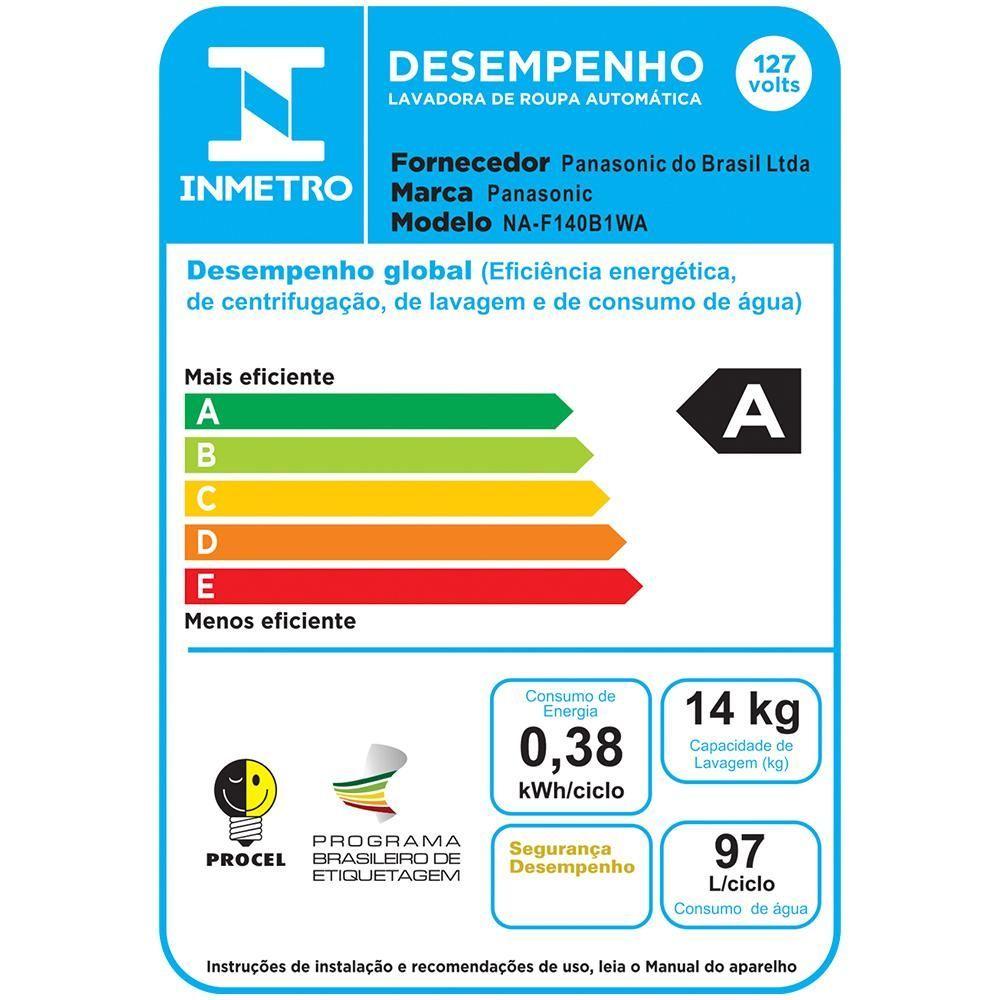 Máquina De Lavar Panasonic 14kg Branca - Na-f140b1wa 127v