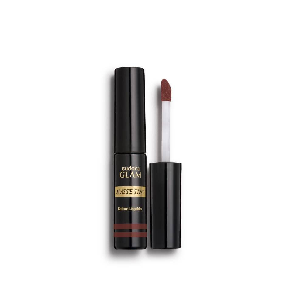 Miniatura Batom Líquido Eudora Glam Matte Tint Castanho Imponente 4g