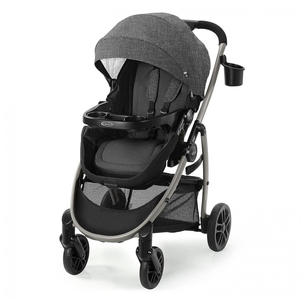 Miniatura Carrinho de Bebê Graco Modes Pramette com Modo True Pram, Assento reversível e Dobra com uma Mão, Preto