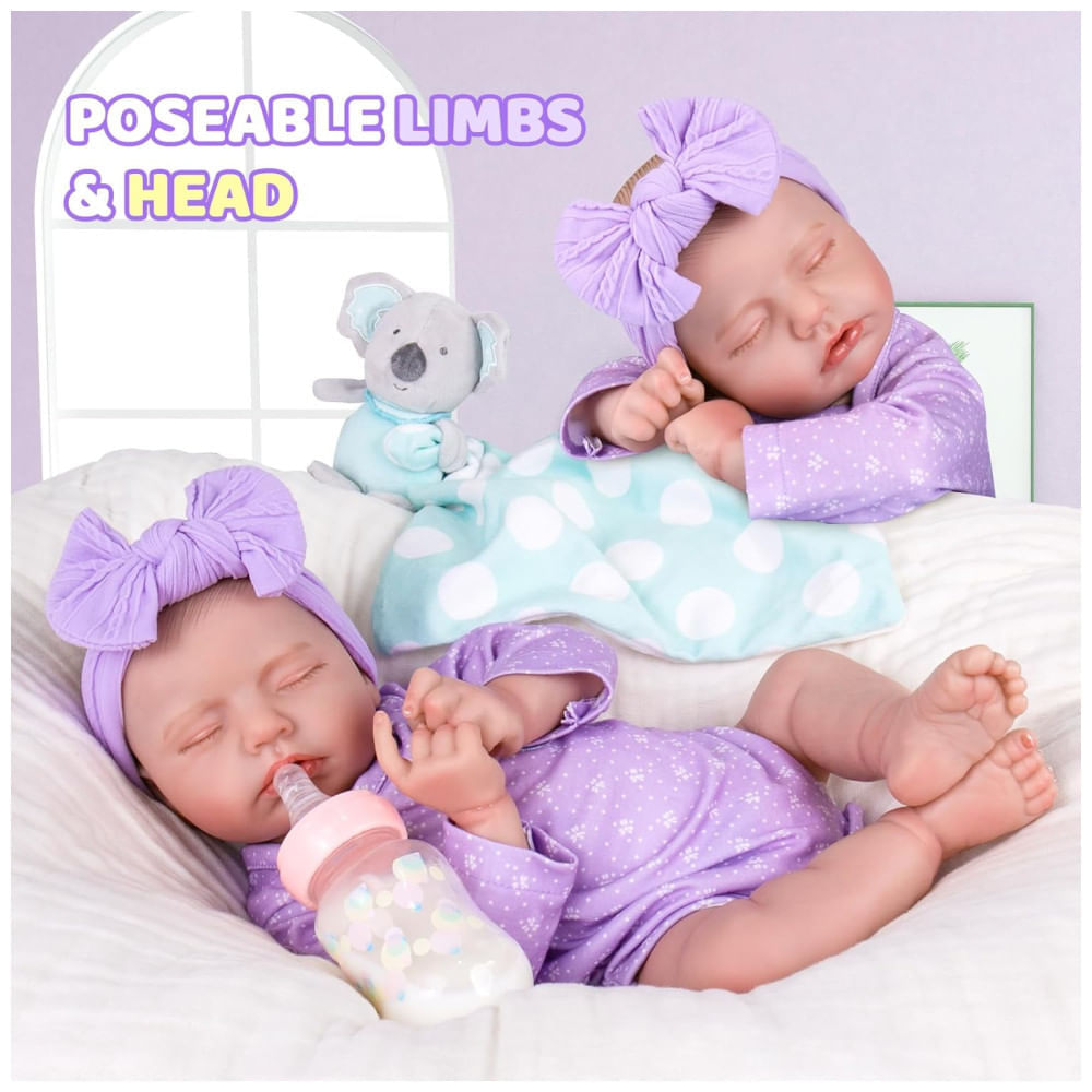 Miniatura Bebê Recém-Nascido Newborn, Bonecas Realistas Aori  de 50 cm: Conjunto de Presente de Companhia Ideal