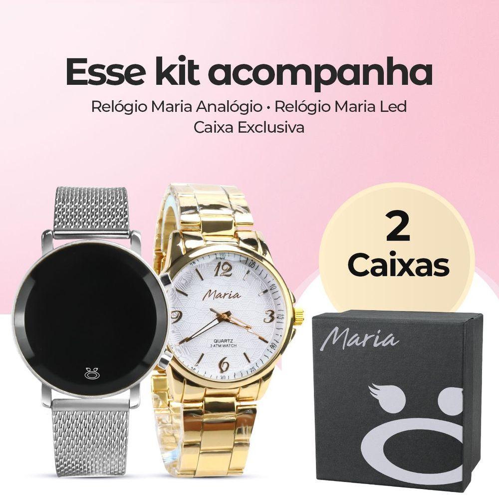 Miniatura Relogio Feminino Digital Led Aço + Caixa + Relogio Banhado Presente Moda Delicado Casual Prata