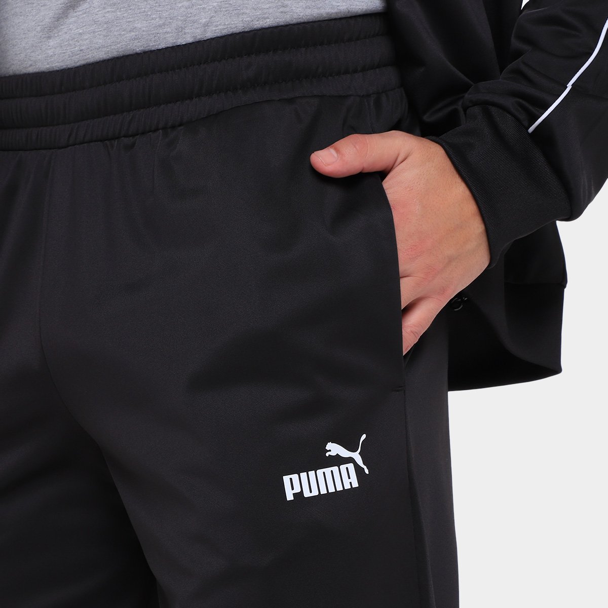 Agasalho Puma Poly Piping Suit Masculino Preto - G