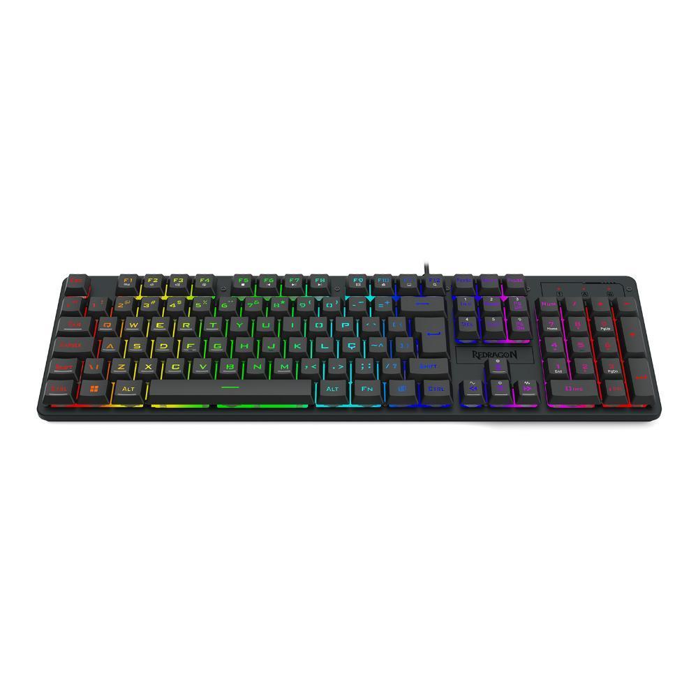 Miniatura Teclado Membrana Gamer Redragon Netherbane Rgb K521 Preto