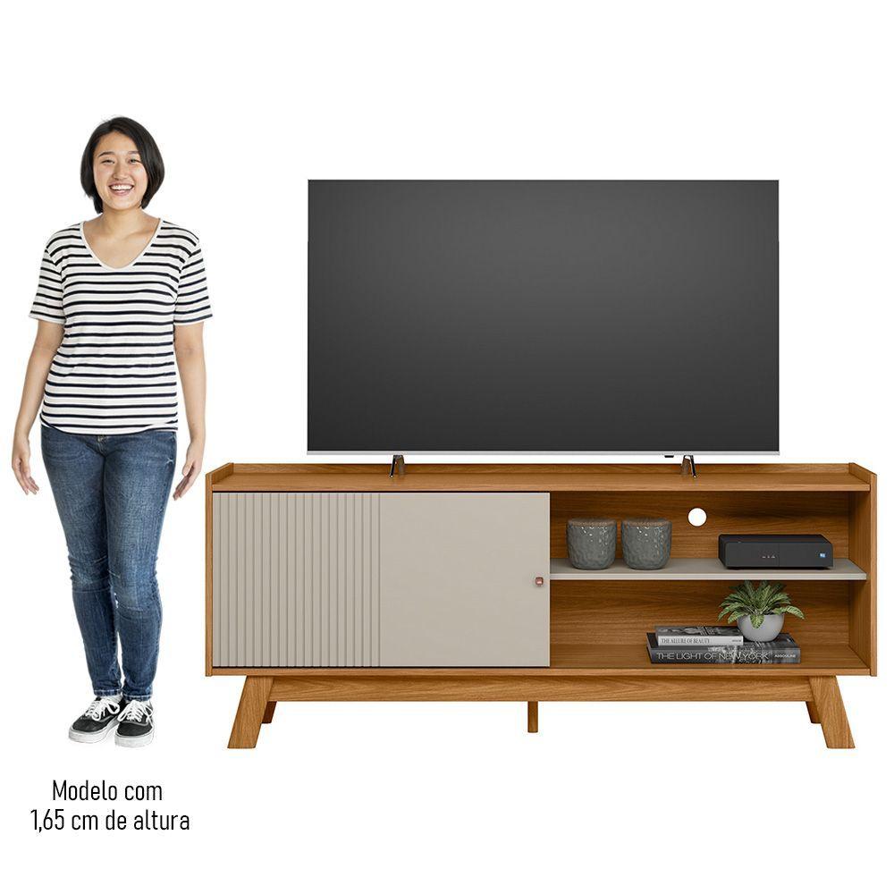 Miniatura Rack Bancada De Tv 65 Polegadas Arum L06 Nature/off White - Mpozenato