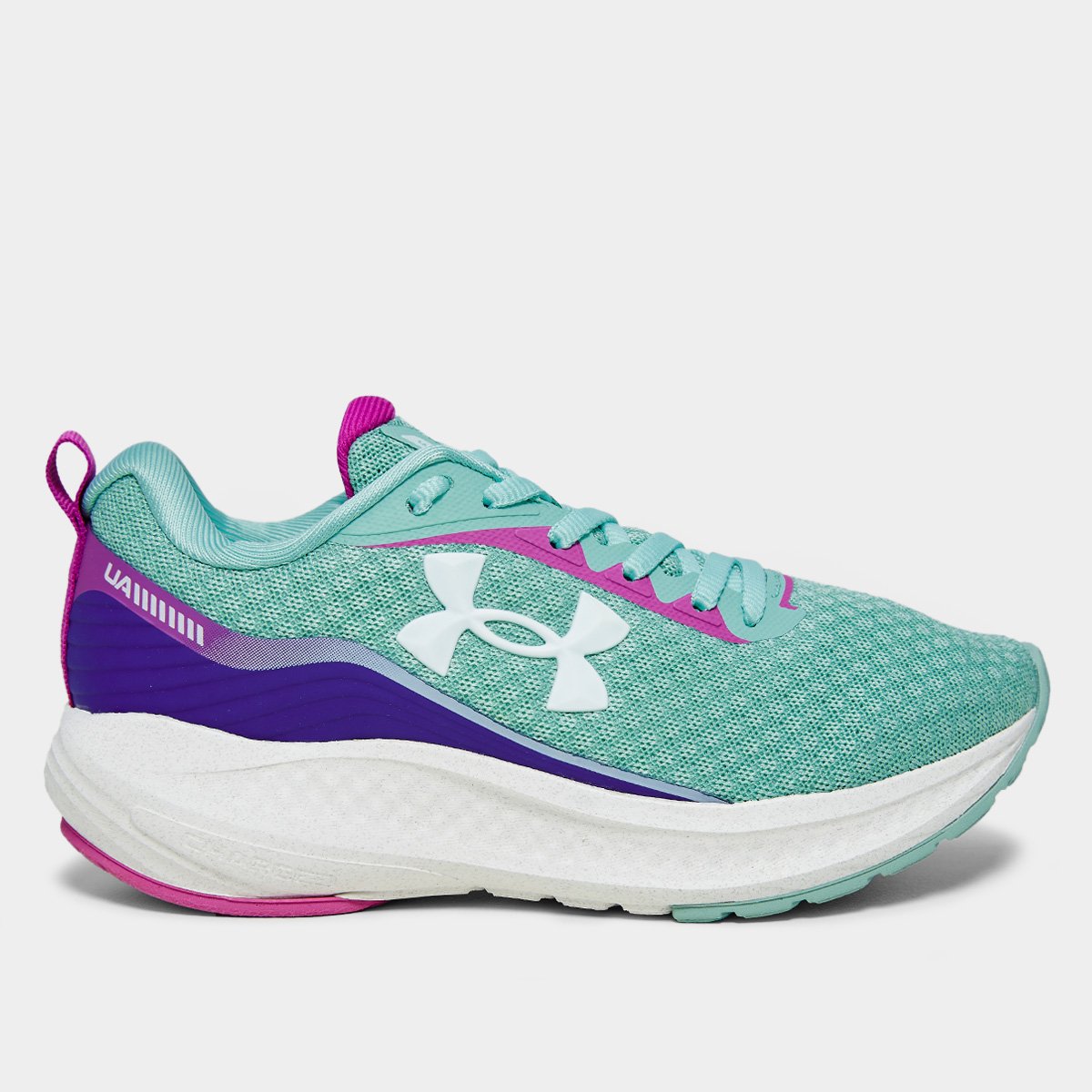 Miniatura Tênis Infantil Under Armour CH. Wing SE Menina Verde+Rosa - 29