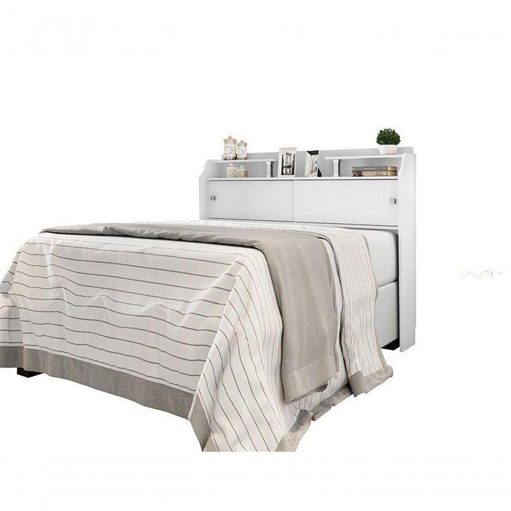 Cabeceira Elisa Casal Framar Box 1,38cm Branco / Preto