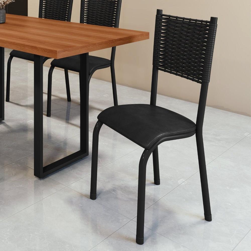 Miniatura Kit com 06 Cadeiras Mariana 100cm X 48cm X 39cm Preto