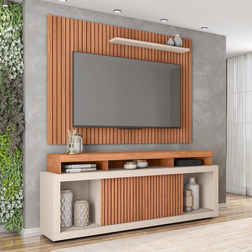 Miniatura Rack com Painel para Tv até 70 Polegadas Valença Freijó/Off White