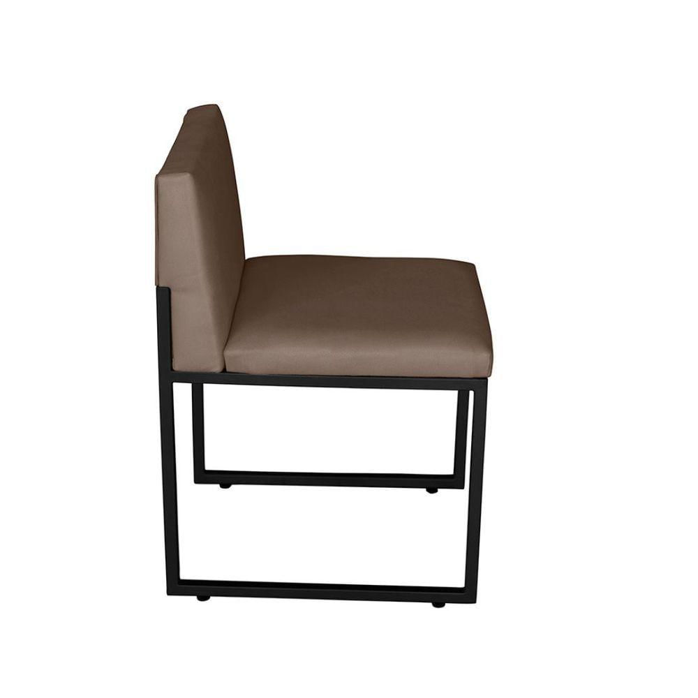 Miniatura Cadeira De Jantar Escritorio Industrial Vittar Ferro Preto Suede Cappuccino