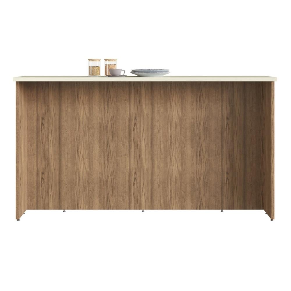 Miniatura Bancada Ilha Cozinha Viena Freijo Cinza Argila