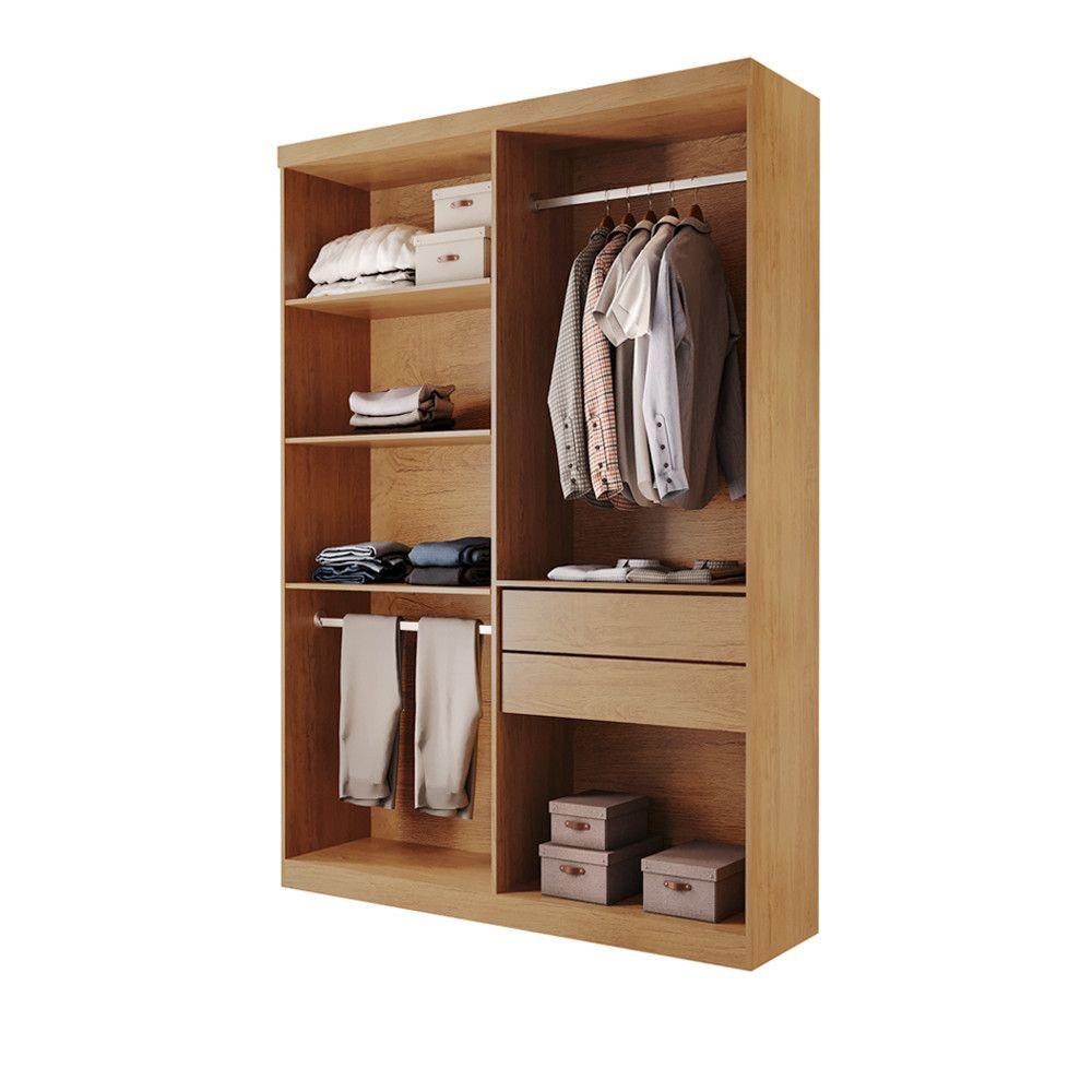 Miniatura Closet Solteiro Hera 2 Gavetas 4 Prateleiras Mdf Rufato Imbuia