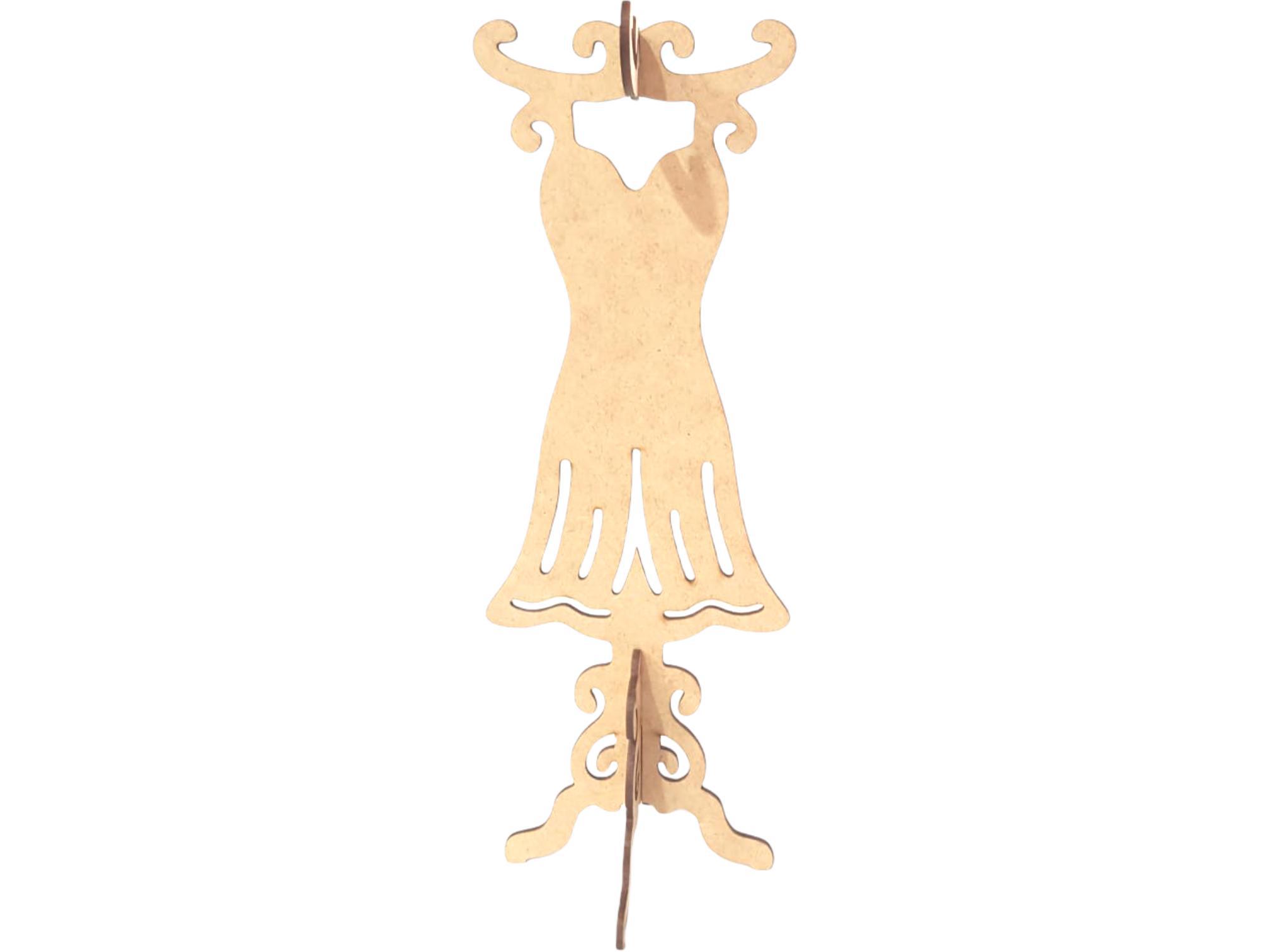 Miniatura Porta Colar Suporte Jóias Bijuterias Mod Vestido Expositor