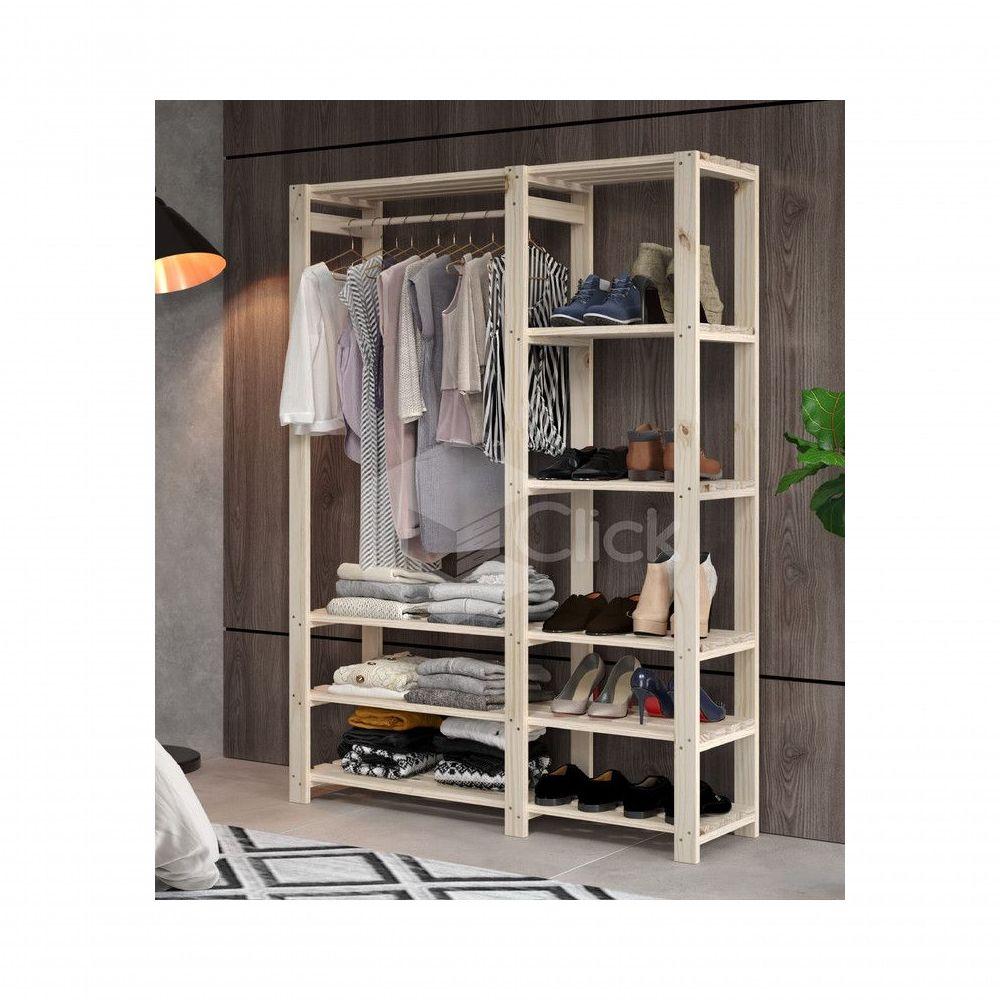 Arara Dupla Organizadora Decorativa Madeira Rustica Vintage