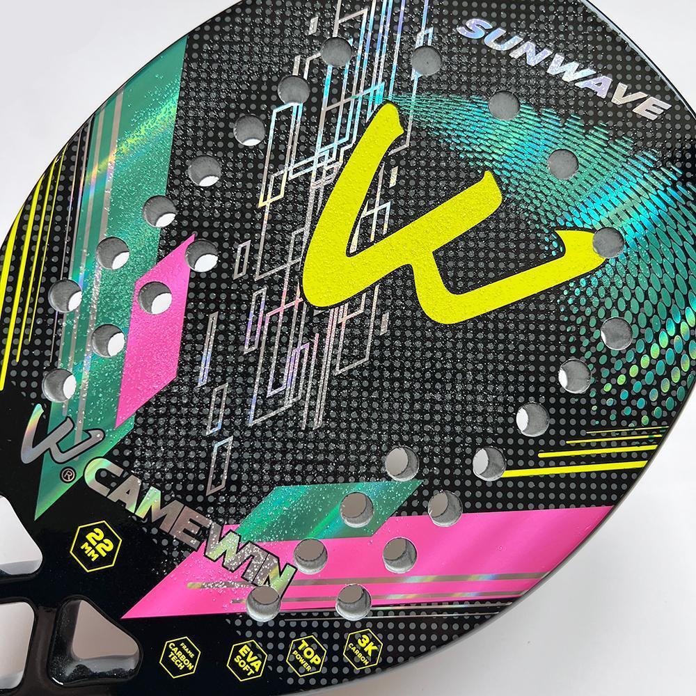 Kit 2 Raquetes Beach Tennis Camewin 100% Fibra De Carbono 3K