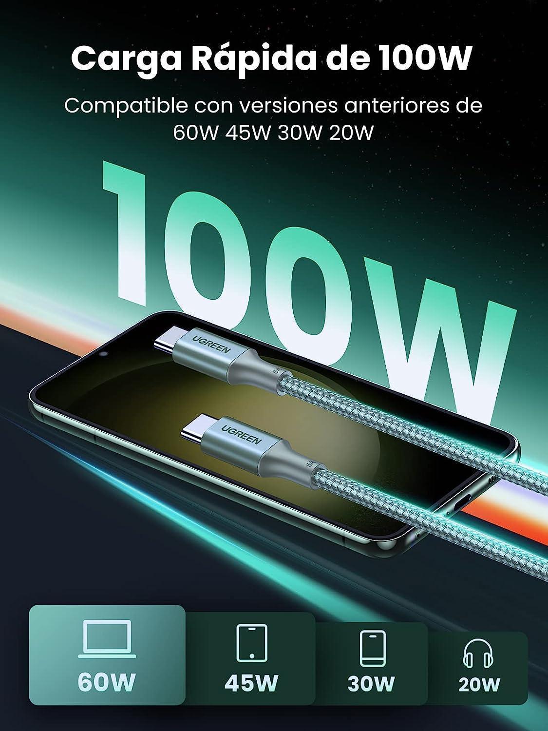 Miniatura Cabo Ugreen Usb Tipo C 100W Pd Carregamento Rápido - 2 Metro