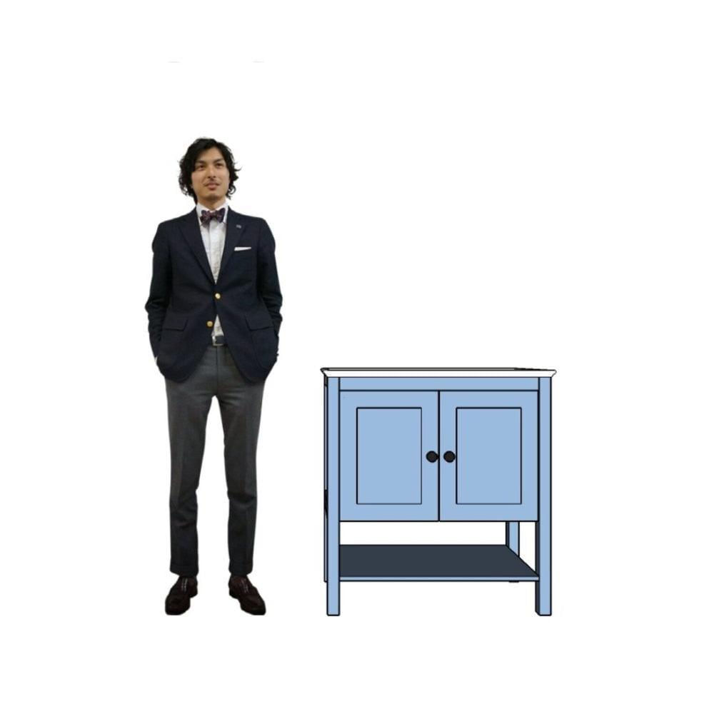 Miniatura Armário para Banheiro 2 Portas Hudson Azul Bleu