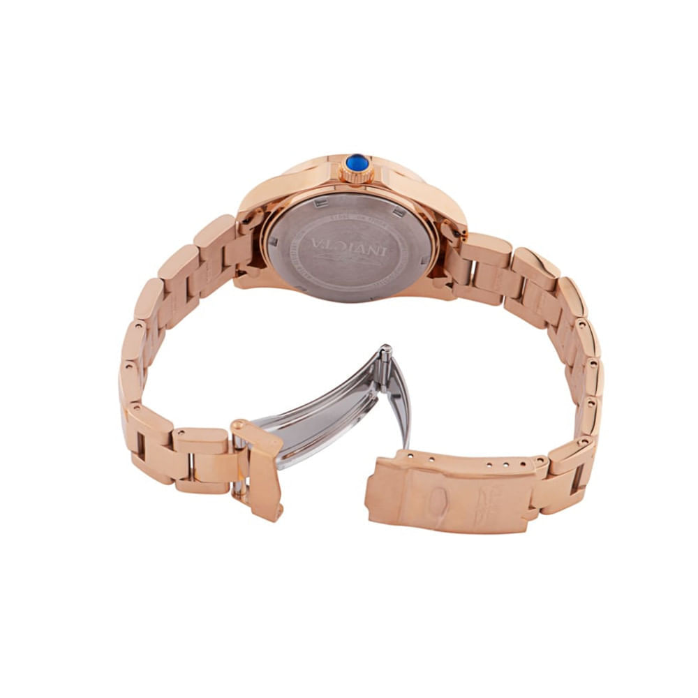 Miniatura Relgio feminino Invicta Anjo com madreprola e ouro rosa - 34 mm. Elegncia e sofisticao em um acessrio de qualidade.