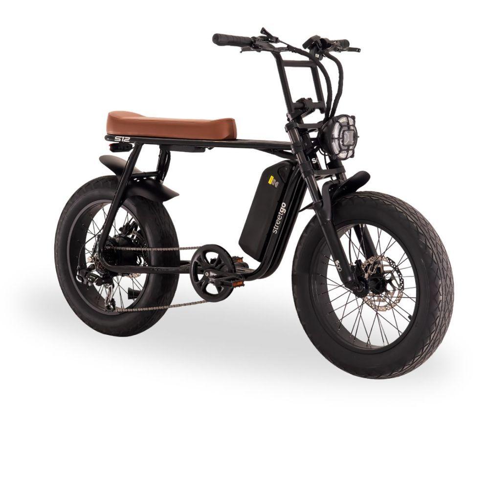 Miniatura Bicicleta Elétrica StreetGo Aro 20 S12 7V A24 Preto/Marrom