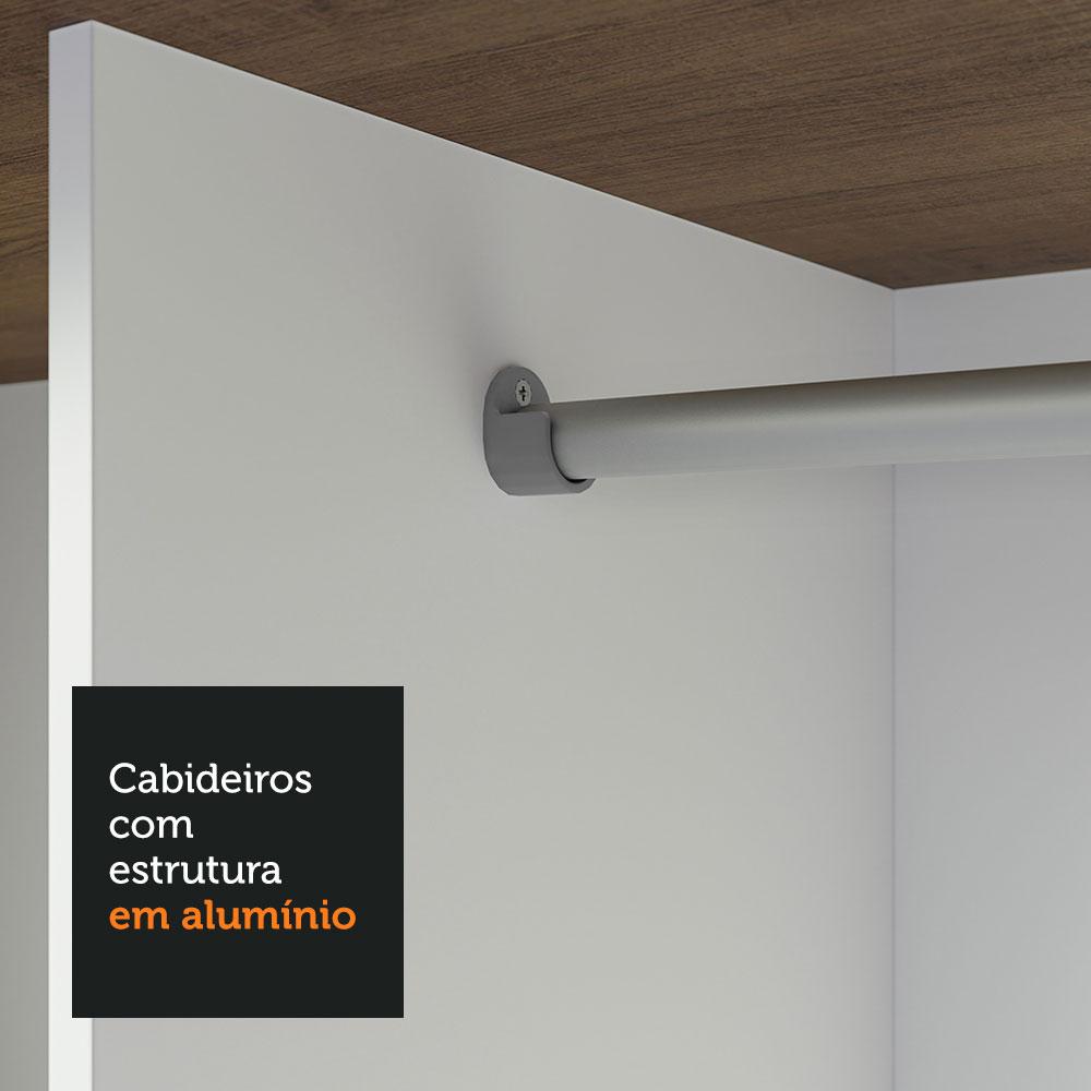 Guarda-Roupa Casal 3 Portas de Correr Rustic/Preto Sublime Madesa Rustic/Preto
