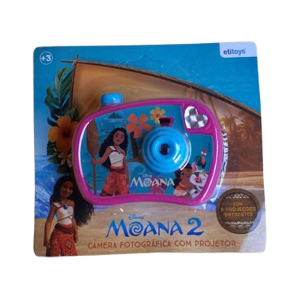 Miniatura Brinquedo Câmera Fotográfica C/Projetor Moana 2 8 Projeções