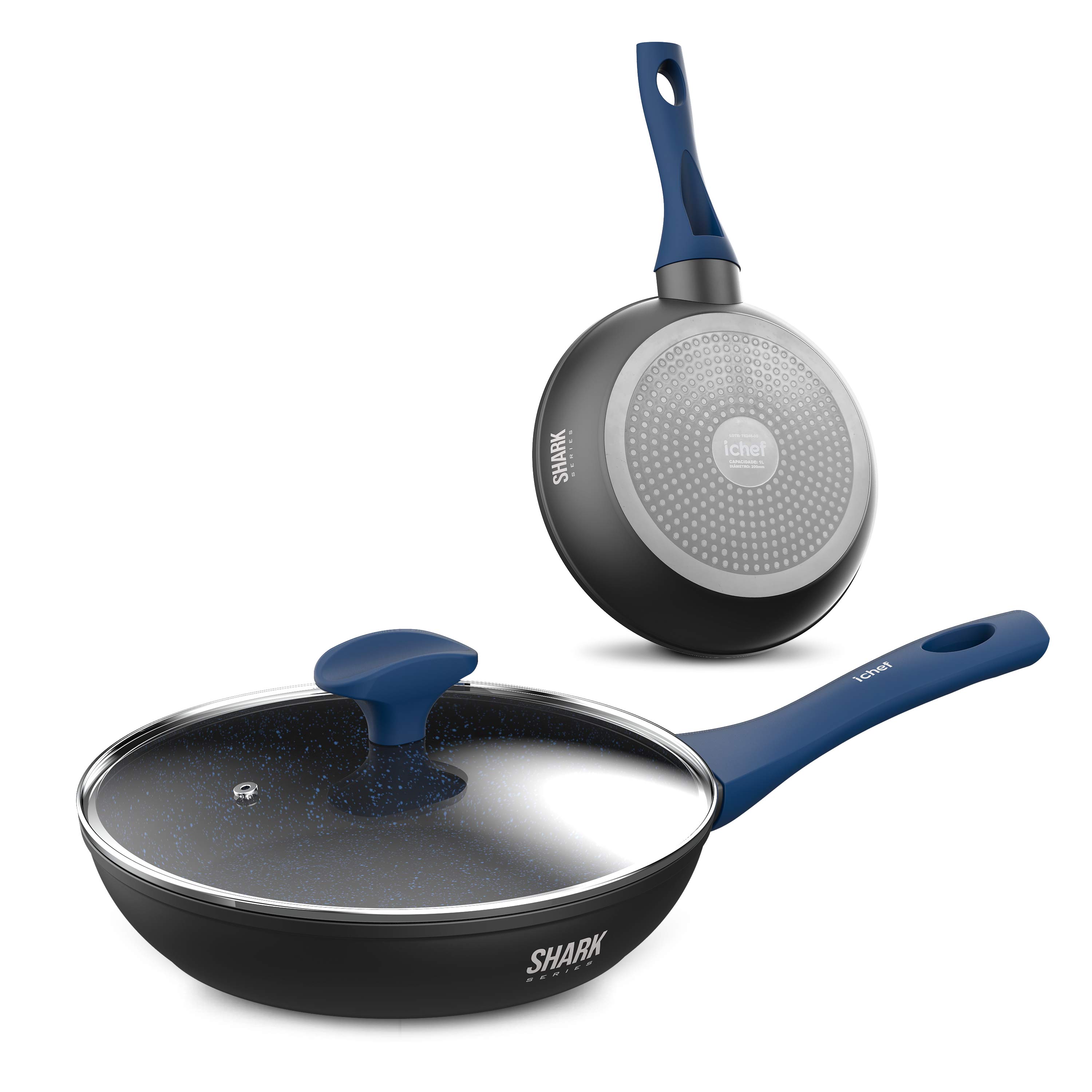 Miniatura Panelas Ichef Home Azul Sauté Grand 24cm e Sauté Petit 20cm com Tampa 24cm | Home Azul