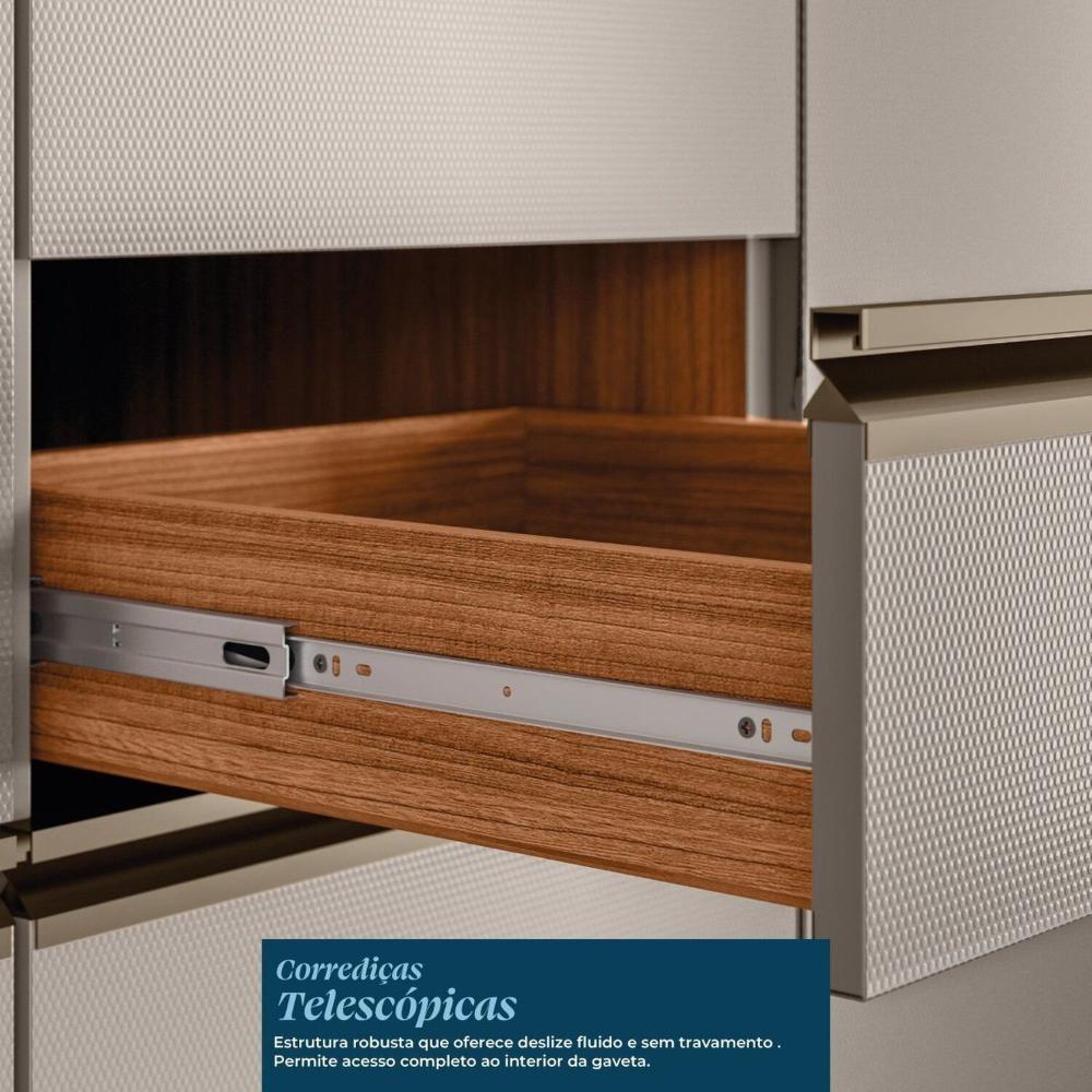 Miniatura Balcão Mdf 1 Porta e 1 Gaveta 80cm com Tampo Proença Nogueira/Nude Prime