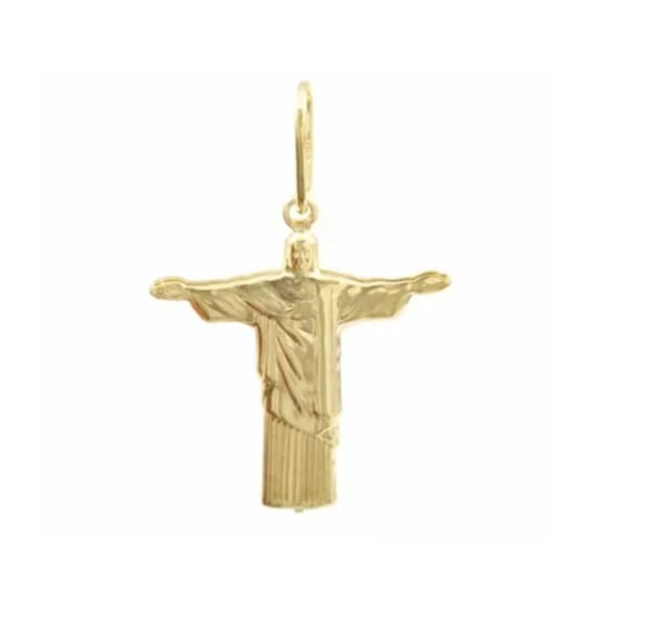 Miniatura Pingente Jesus Cristo Deus Folheado Ouro 18k