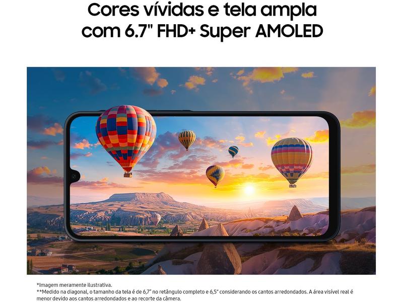 Smartphone Samsung Galaxy A16 128GB Preto 4GB RAM 6,7" FHD+ Câm Tripla de até 50MP + Selfie 13MP Bateria 5000mAh