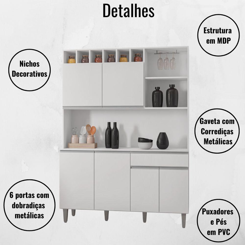 Miniatura Kit Armário Cozinha Compacta Alice 6 Portas Branco Ajl