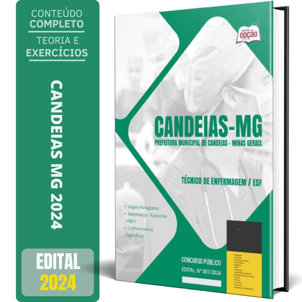 Miniatura Apostila Prefeitura Candeias Mg 2024 Técnico Enfermagem /