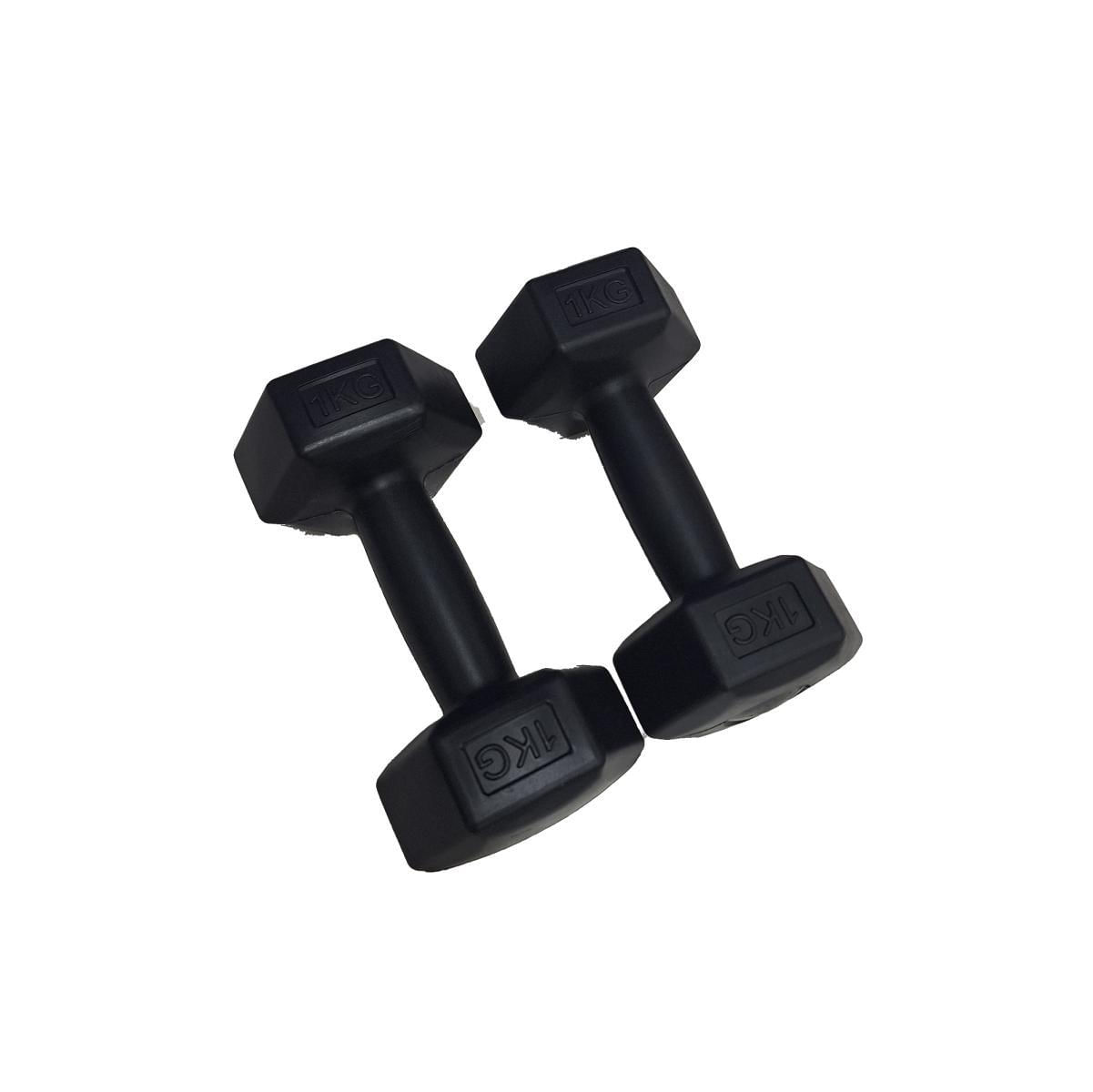Miniatura Kit Halteres Plástico 1Kg A 3Kg Suporte Musculação Academia