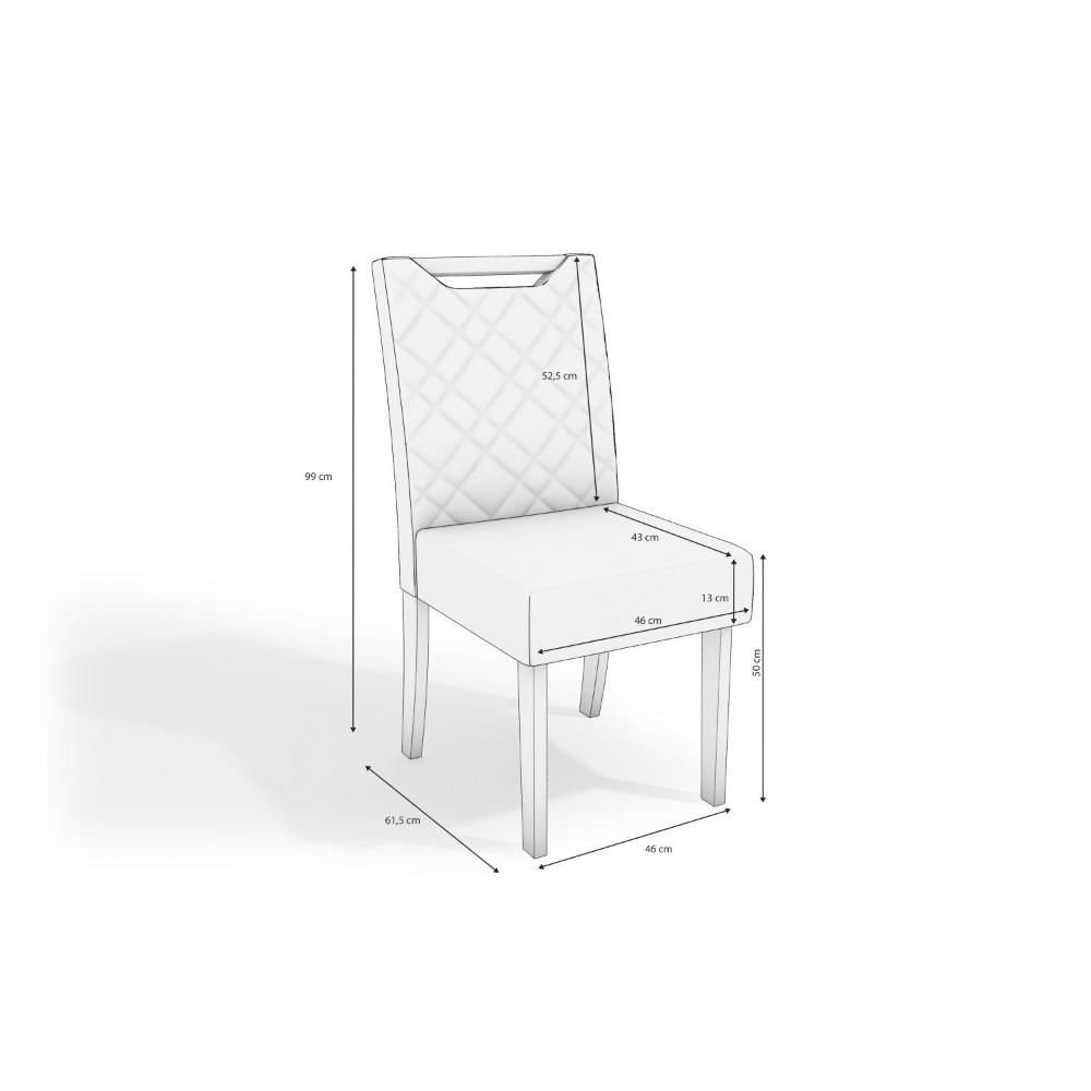 Conjunto Sala de Jantar Centella com 4 Cadeiras Freijo/Off White/Chumbo